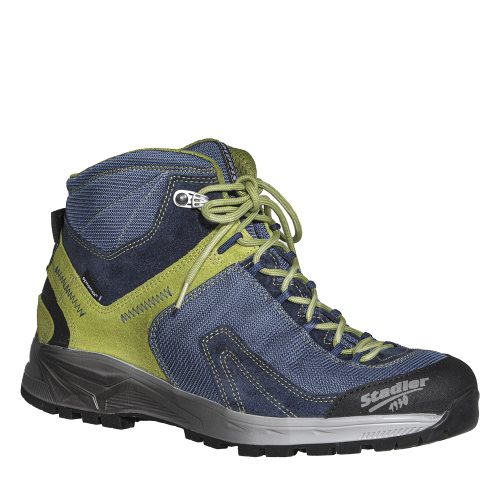 Stadler Schuhe Wanderschuh in Blau und Grün aus Wörgl, moderner Outdoorschuh mit robuster Sohle und hochwertigen Materialien. Ideal für Wanderungen und Freizeitaktivitäten.