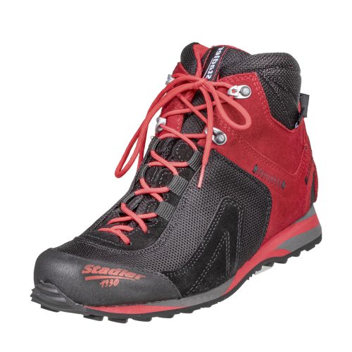 Stadler Schuhe Wanderschuh in Rot und Schwarz, modernes Design, ideal für Outdoor-Aktivitäten. Hochwertige Stadler Schuhe erhältlich in Wörgl.